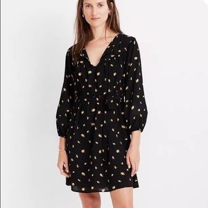 Tie-Waist Mini Dress in French Daisies